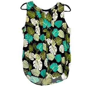 Croft & Barrow Green Hawaiian Rayon Sleeveless Shirt Top Sleeveless Size…